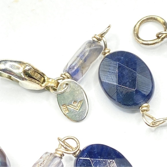 SILPADA Sterling Silver Sodalite Blue Lace Chalcedony & Pearl Necklace - Picture 4 of 7